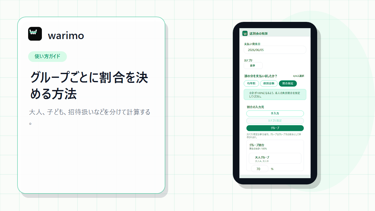 warimoでグループごとに割合を決める方法のアイキャッチ画像