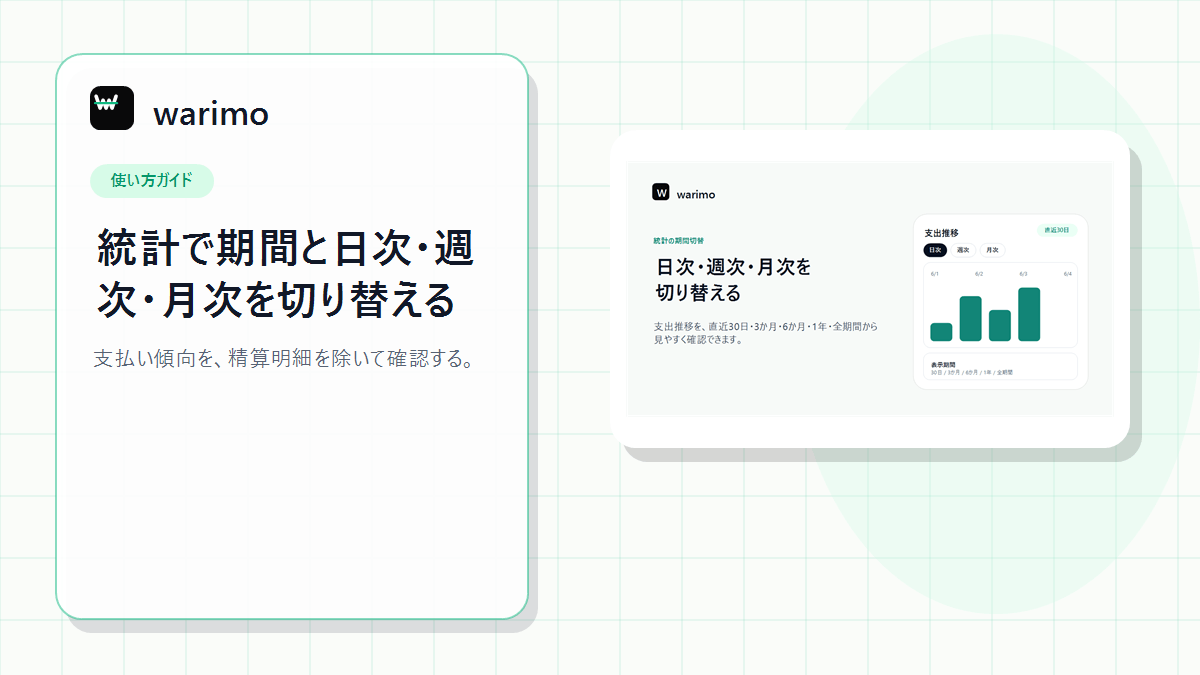 warimoの統計で期間と日次・週次・月次を切り替える方法のアイキャッチ画像